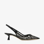 Jimmy Choo Lace and Spazzolato Pumps Amita 45 Black