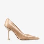 Jimmy Choo Ixia 95 Chai Shiny Croc Embossed Leather Pumps Chai