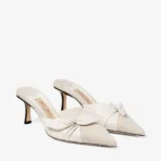 Jimmy Choo Livi 65 Soft Glove Leather Mules with Nappa Leather Bow