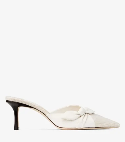 Jimmy Choo Livi 65 Soft Glove Leather Mules with Nappa Leather Bow