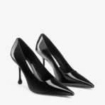 Jimmy Choo Ixia 95 Latte Patent Leather Pumps Black