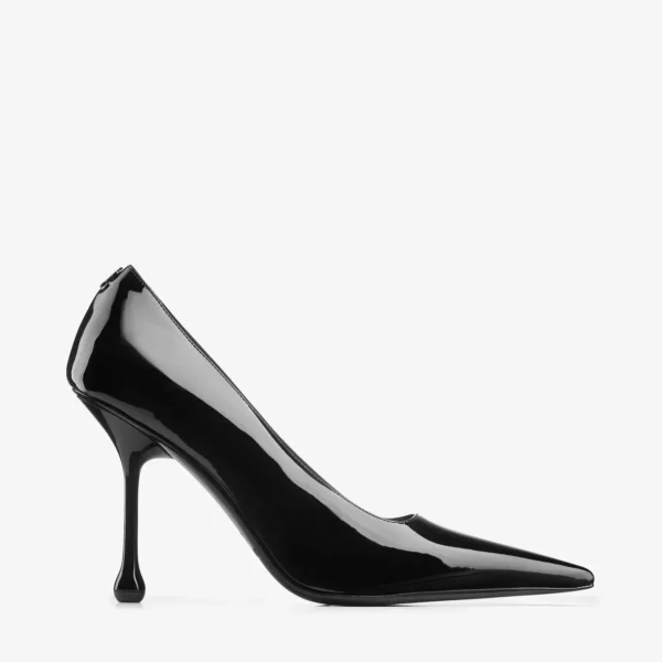 Jimmy Choo Ixia 95 Latte Patent Leather Pumps Black