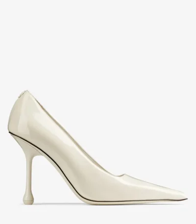 Jimmy Choo Ixia 95 Latte Patent Leather Pumps Black