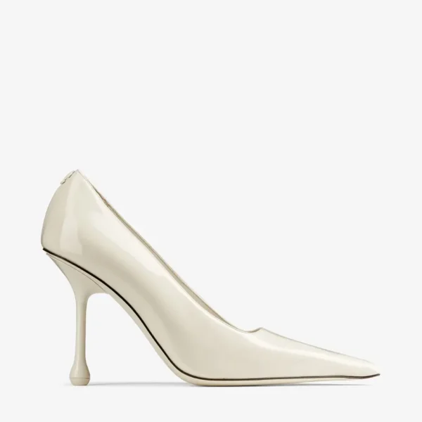 Jimmy Choo Ixia 95 Latte Patent Leather Pumps Black