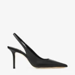 Jimmy Choo Love Sling Back 85 Chai Calf Leather Slingbacks Black