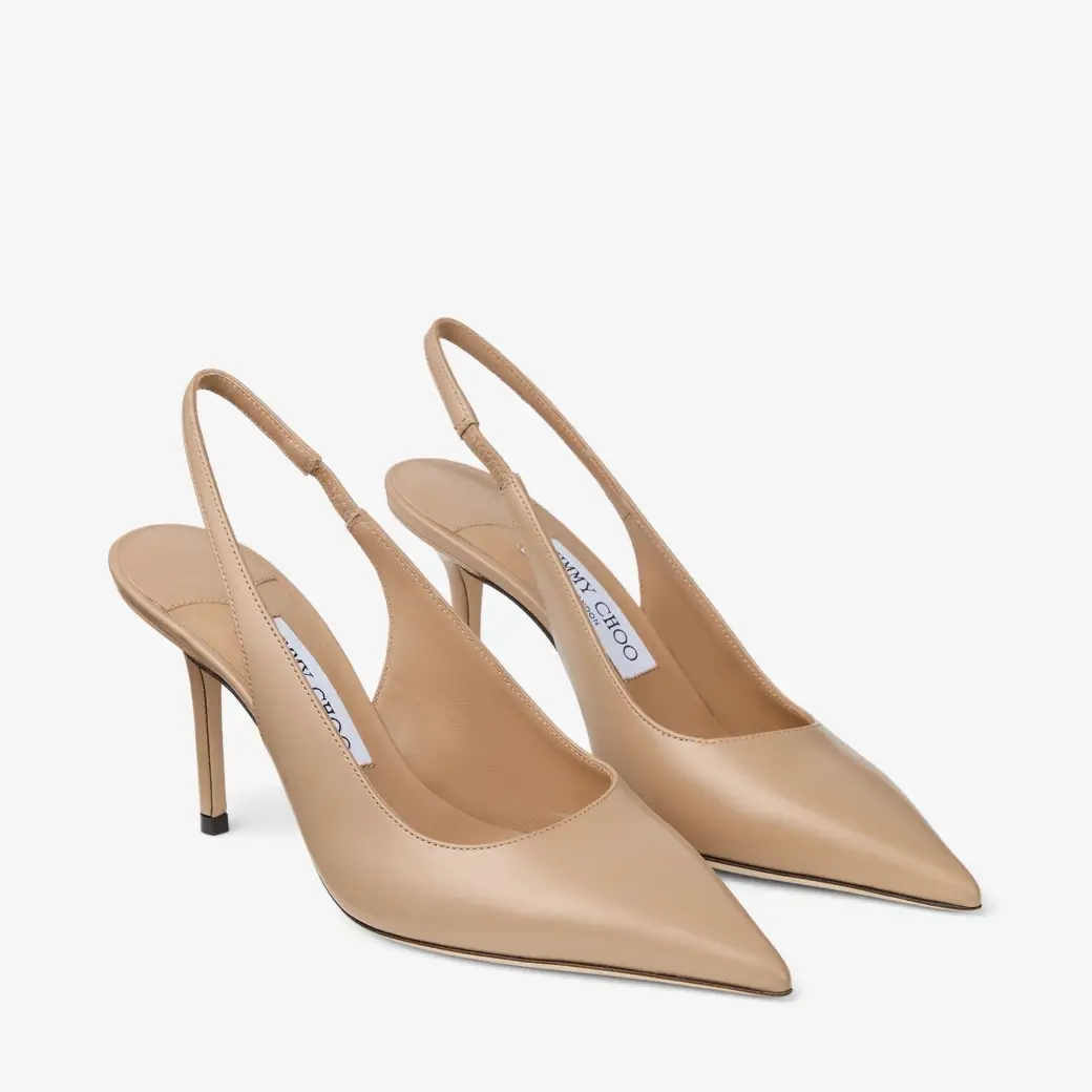 Jimmy Choo Love Sling Back 85 Chai Calf Leather Slingbacks
