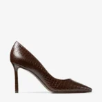 Jimmy Choo Romy 85 Marine Croc Embossed Leather Pumps