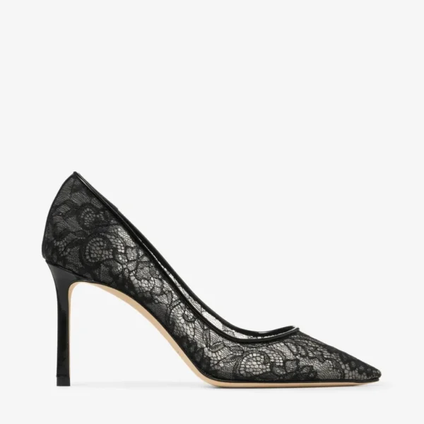 Jimmy Choo Romy 85 Black Jimmy Choo Lace Pumps