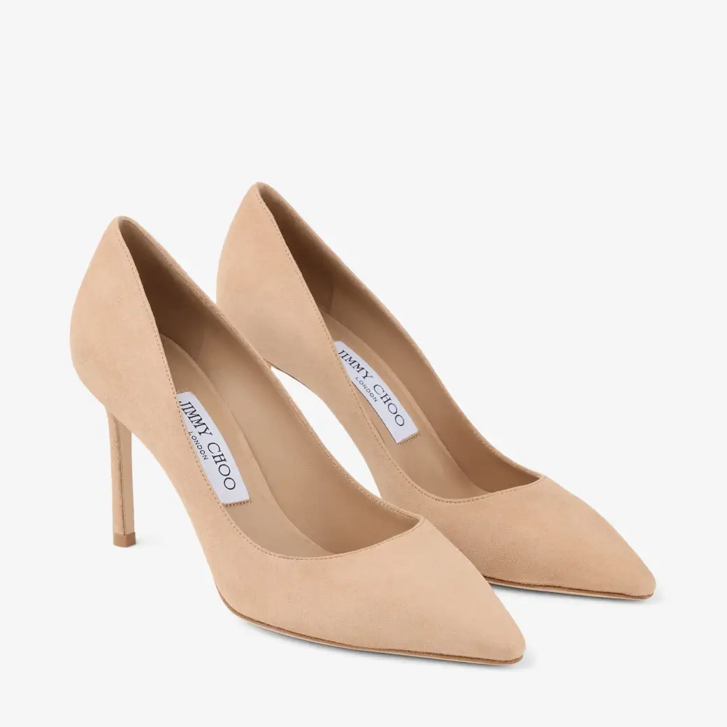 Jimmy Choo Romy 85 Chai Tonal Suede Pumps