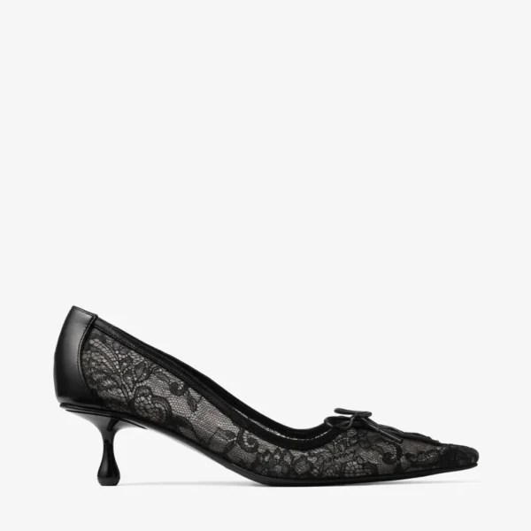 Jimmy Choo Scarlett 50 Black Jimmy Choo Lace Pumps