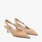 Jimmy Choo Amel 50 Black Nappa Leather Sling Back Pumps