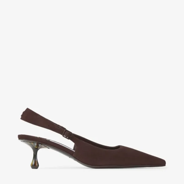 Jimmy Choo Amel 50 Black Nappa Leather Sling Back Pumps