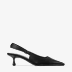 Jimmy Choo Amel 50 Black Nappa Leather Sling Back Pumps