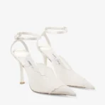 Jimmy Choo Faiz 100 Rose Lace Pumps with Metal Lace Detail