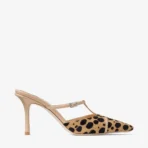 Jimmy Choo Gloria Mule 85 Natural Cheetah Print Pony Leather Mules