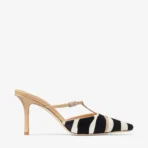 Jimmy Choo Gloria Mule 85 Natural Cheetah Print Pony Leather Mules