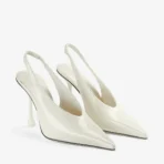 Jimmy Choo Isa 95 Latte Patent Leather Pumps