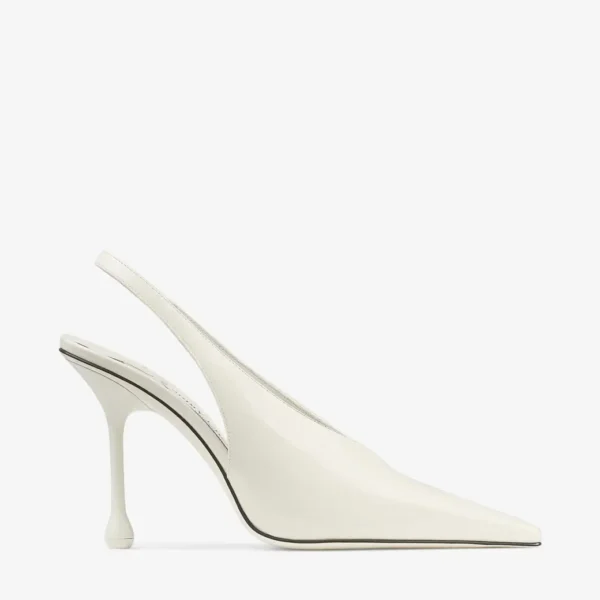 Jimmy Choo Isa 95 Latte Patent Leather Pumps