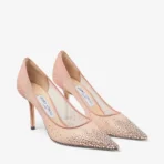 Jimmy Choo Love 85 White Mesh Pointed-Toe Pumps with Dégradé Crystals
