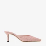 Jimmy Choo Vivi 65 Taupe Ostrich Leather Mules